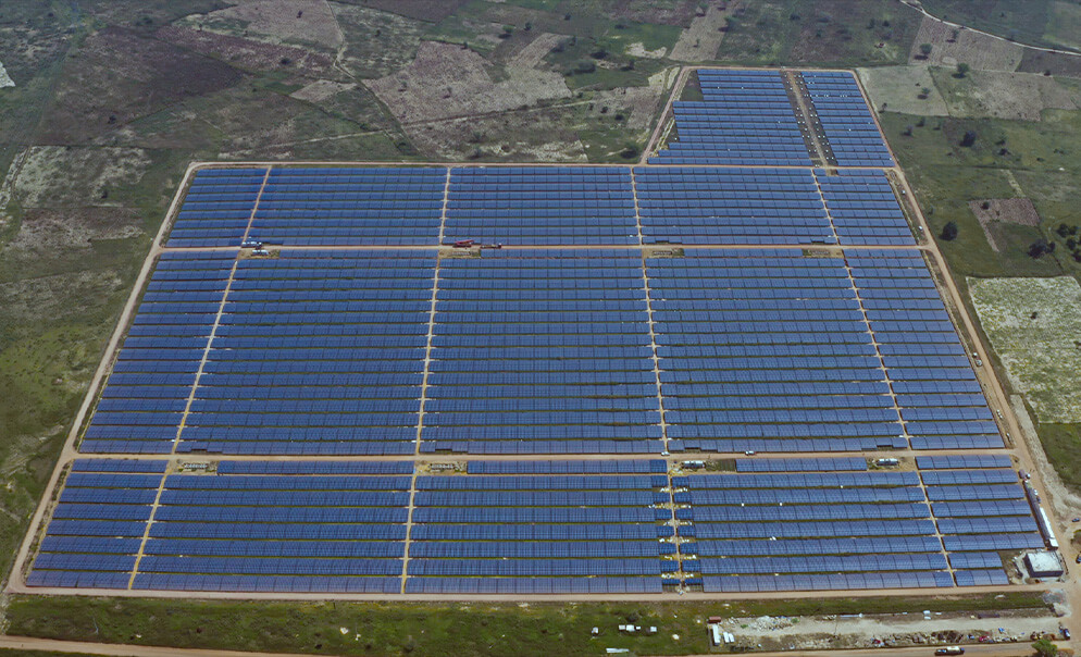 Aerial view of Kahone solar plant