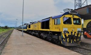 Yellow train waiting at station