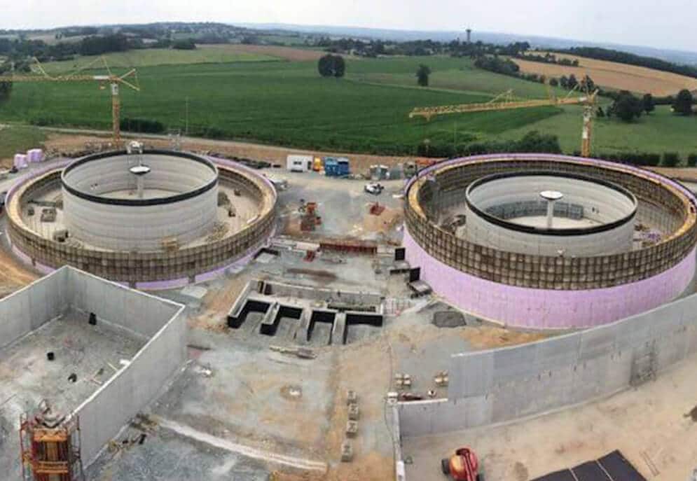Birds eye view of a biogas site