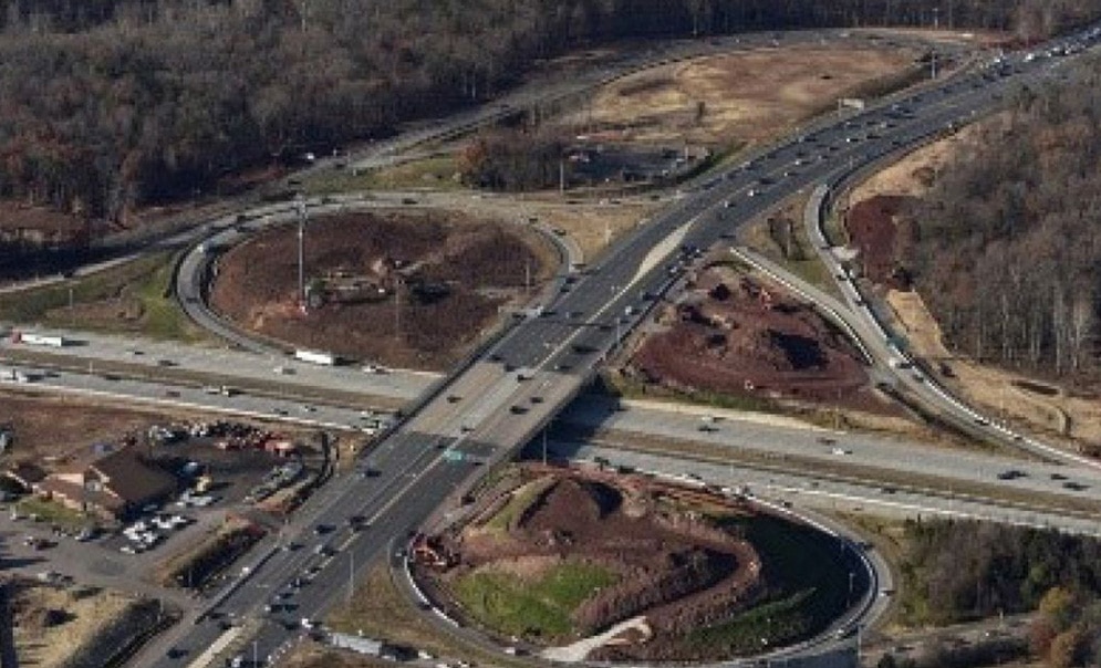 Aerial view of highway